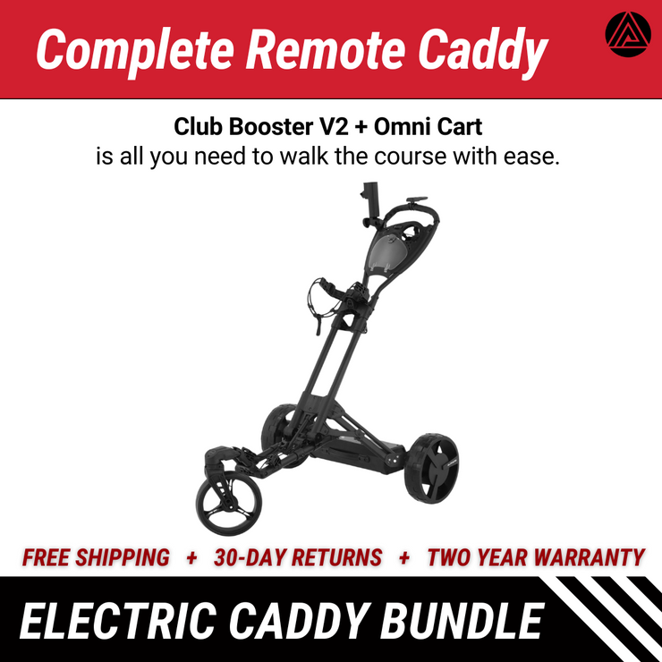 Motorized Golf Push Cart Caddy Bundle