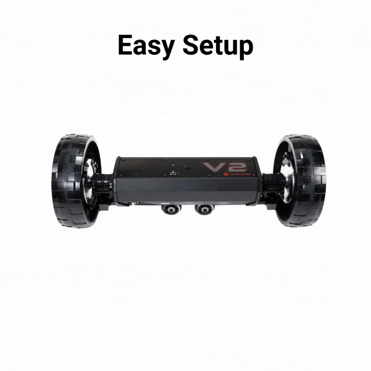 V2Pro GIF Easy Setup - Compact to Extended Electric golf caddy