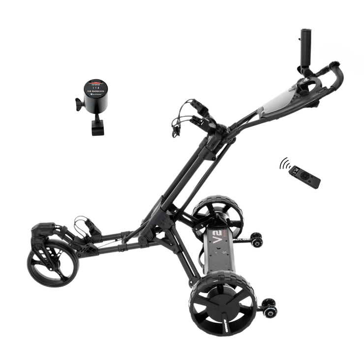 electric golf push cart with remote that follows you 