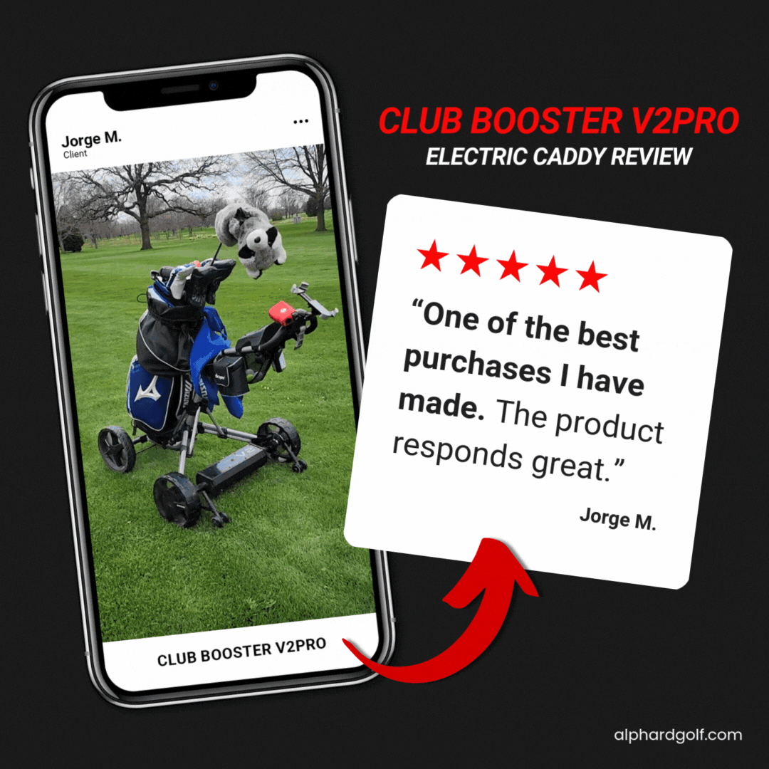 Club Booster V2Pro Electric Golf Push Cart - by Alphard Golf USA Club Booster V2Pro Electric Golf Push Cart - by Alphard Golf USA